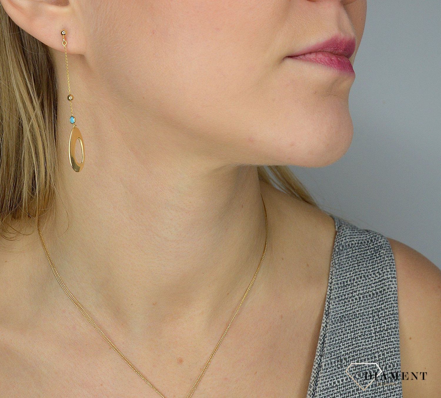 Złote kolczyki próby 585 wisząceOROZ900470.jpg